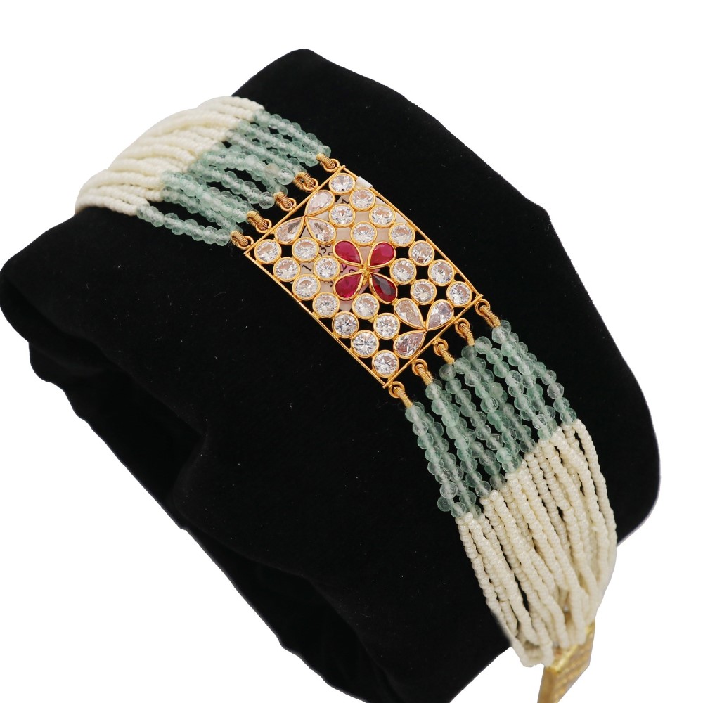 22k Gold Cocktail Colourful Pearl Bracelet AJB27
