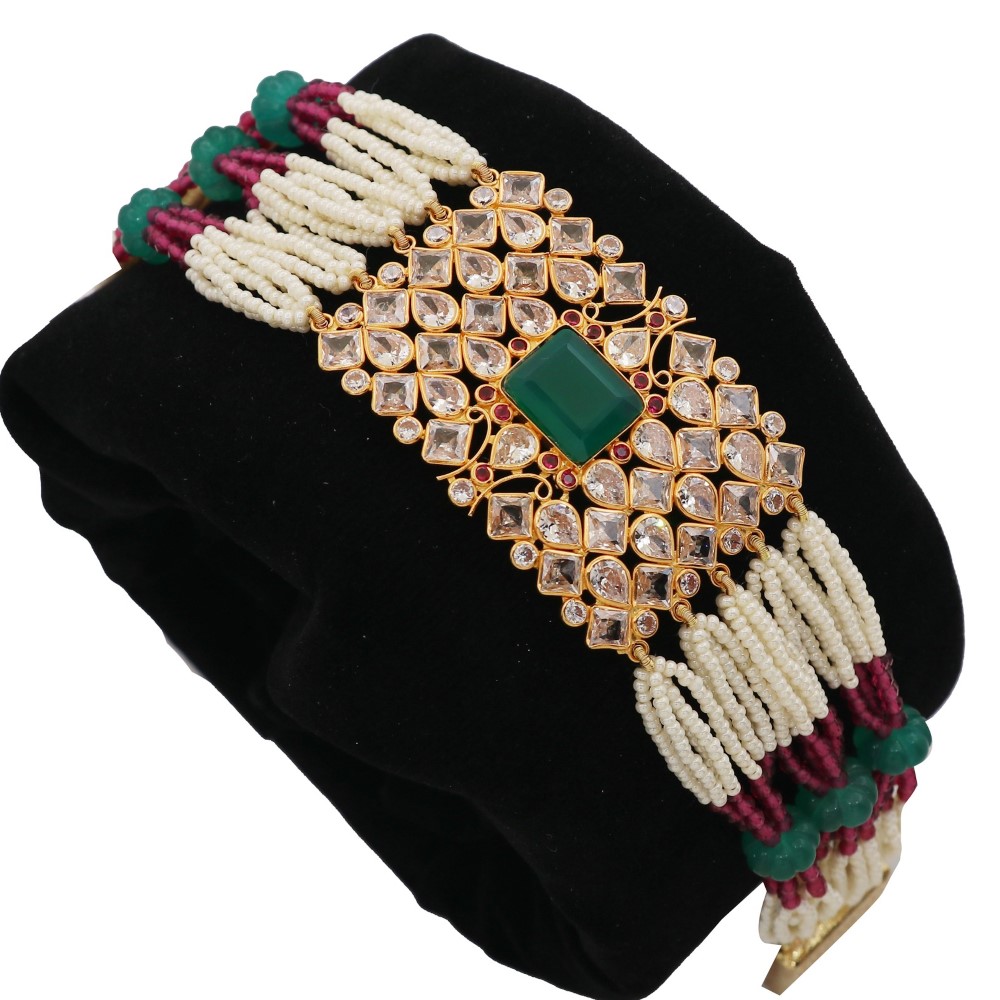 22k Gold Glorious Colourful Pearl Bracelet AJB24