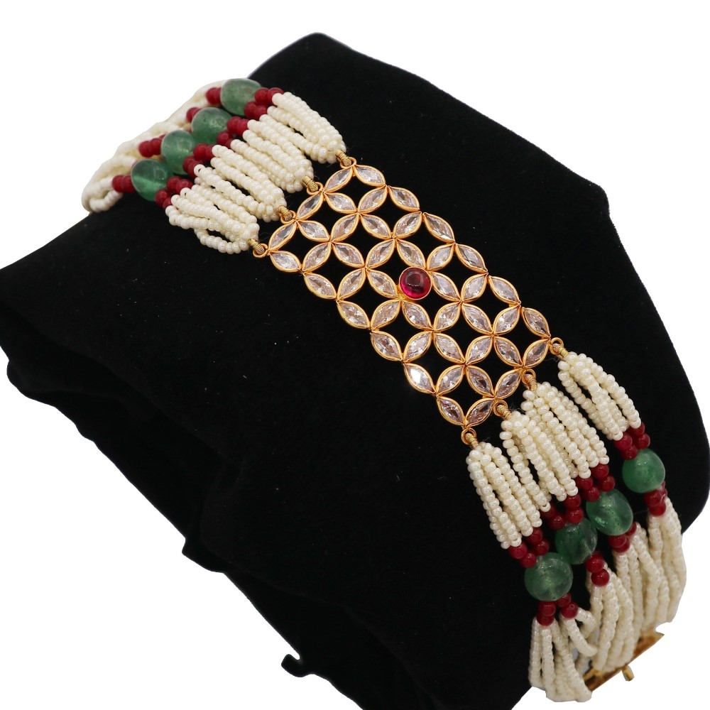 22k Gold Flair Colourful Pearl Bracelet AJB22