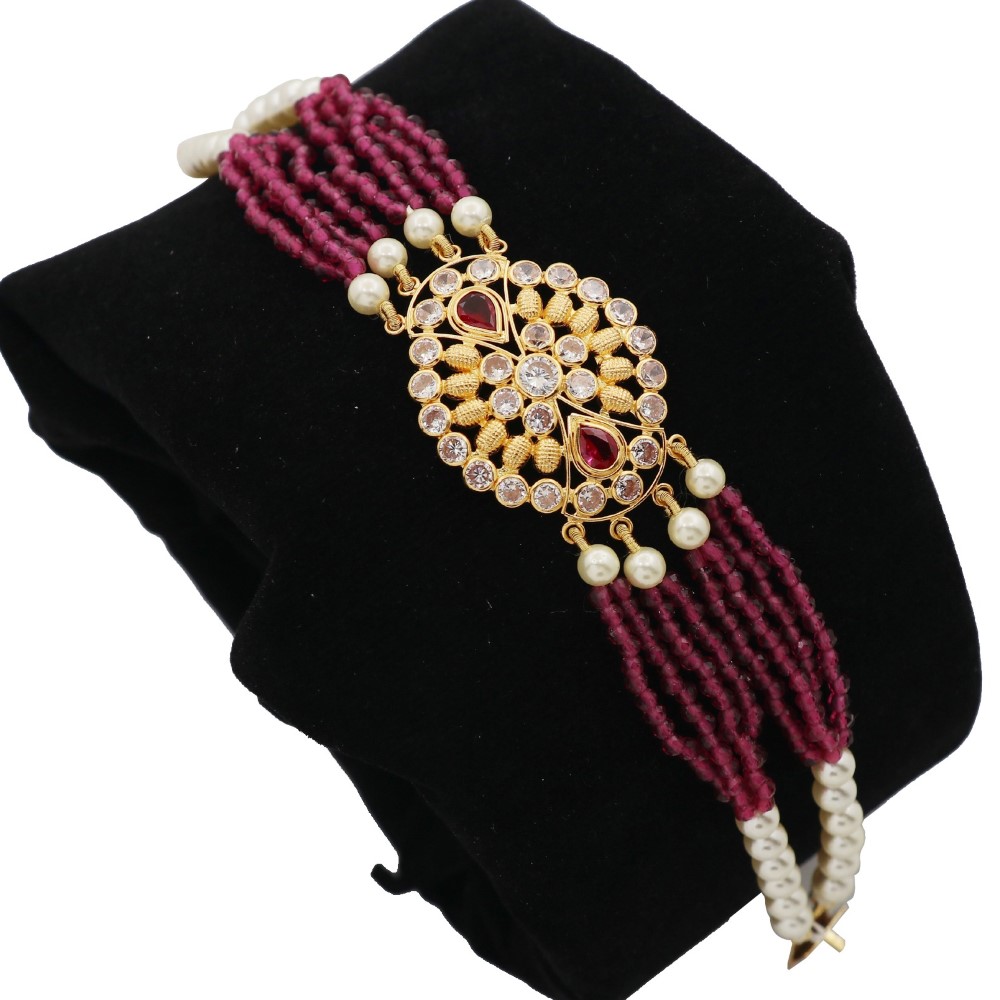 22k Gold Blooming Colourful Pearl Bracelet AJB20