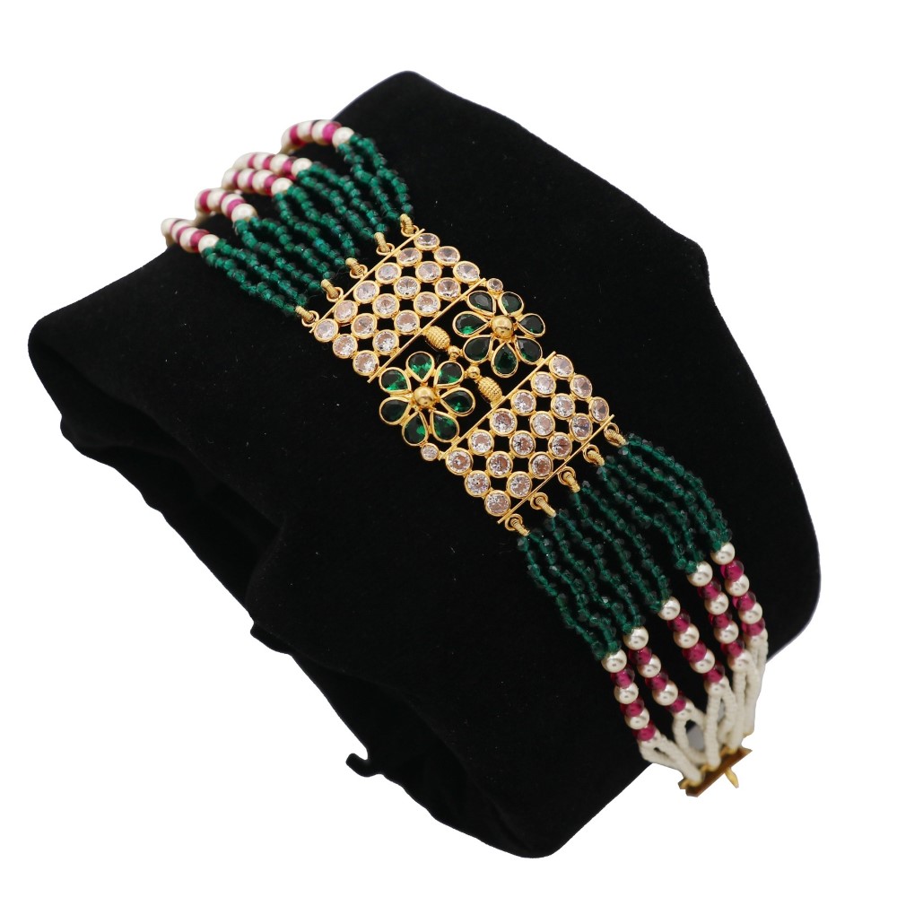 22k Gold Blossom Colourful Pearl Bracelet AJB19