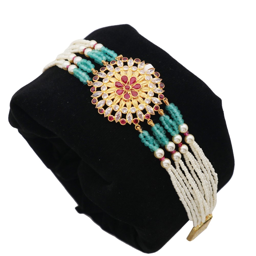 22k Gold Delite Colourful Pearl Bracelet AJB04