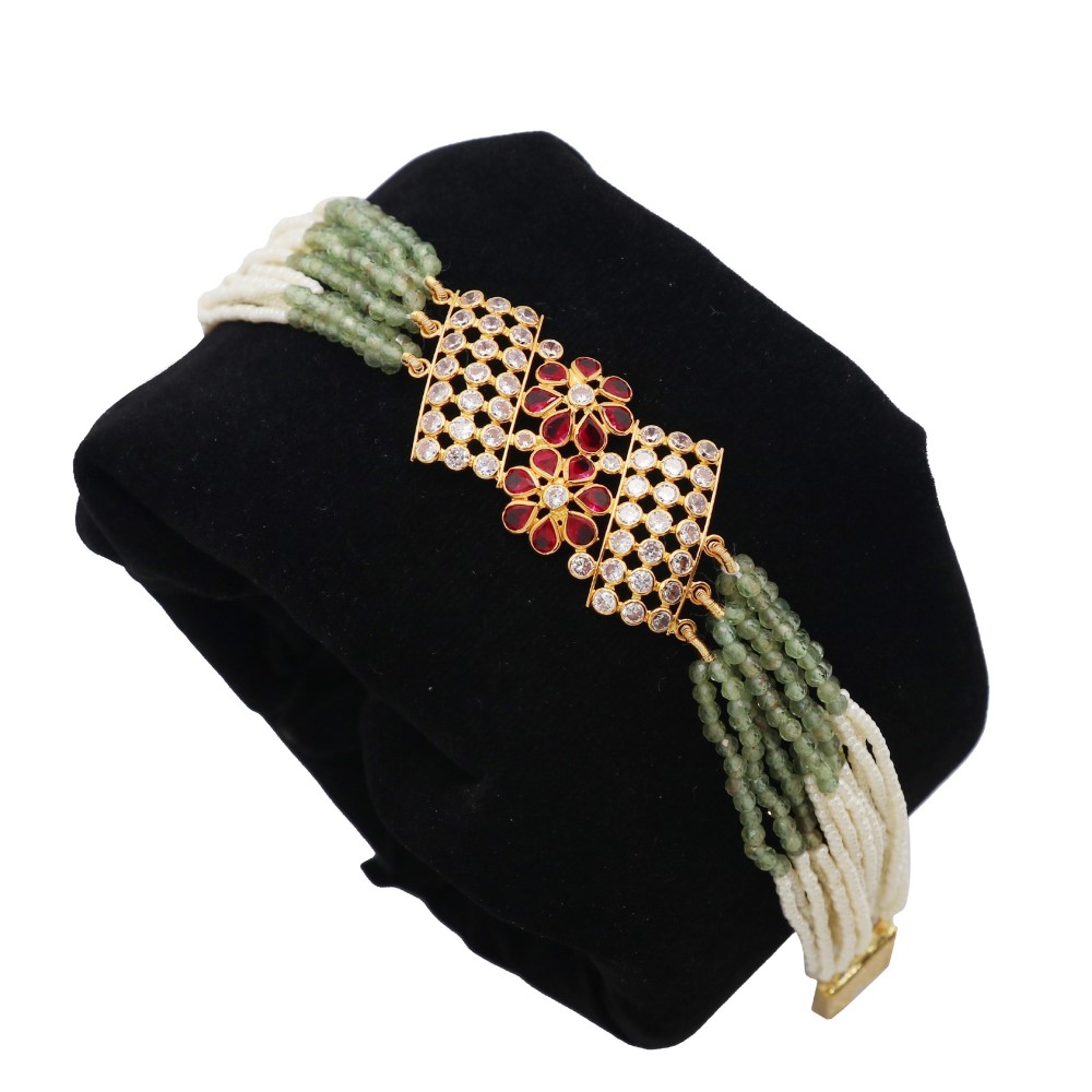 22k Gold Stunning Colourful Pearl Bracelet AJB03