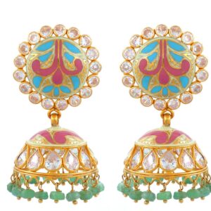 22k Gold Shining Colourful Pearl Earrings AJE21