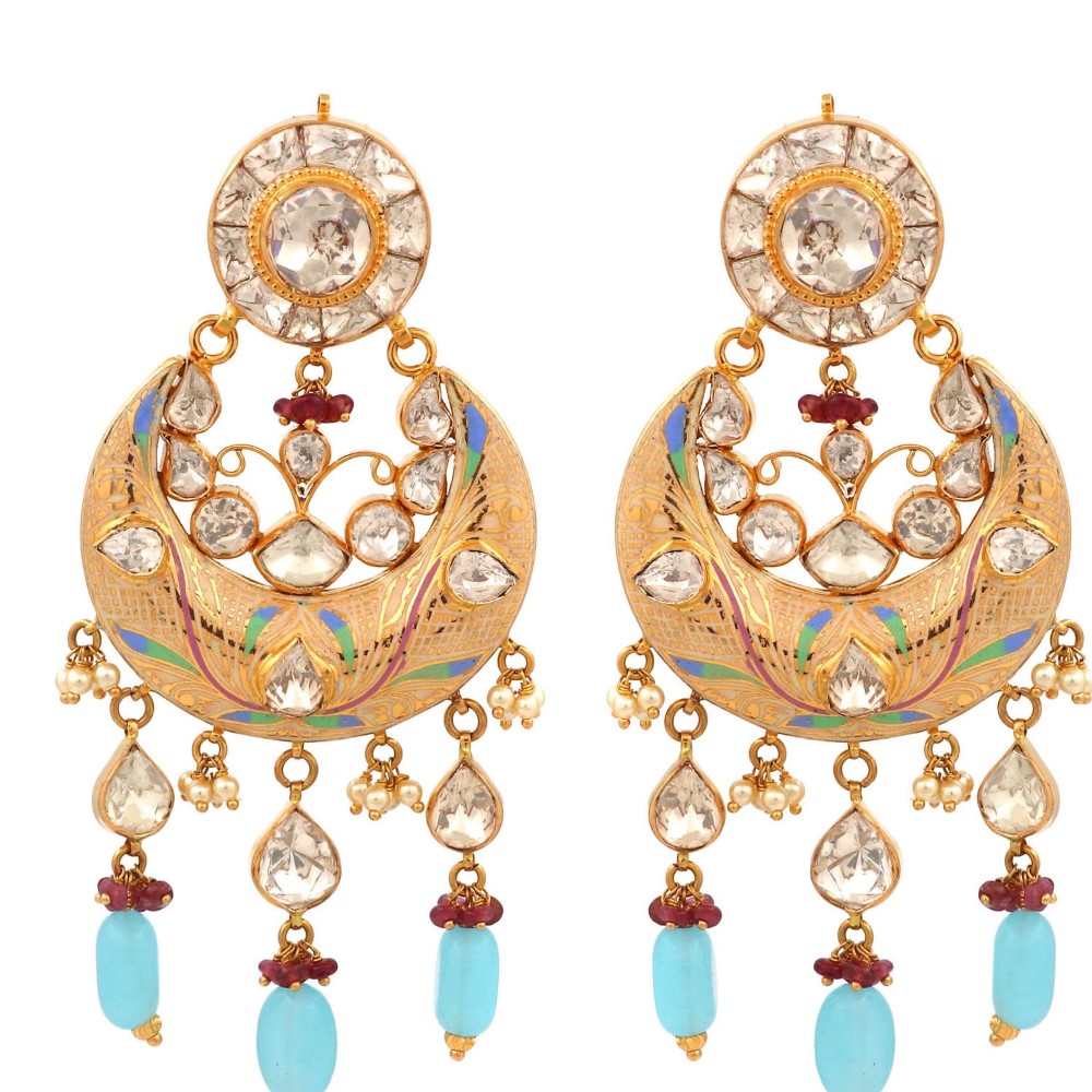 22k Gold Delicate Colourful Pearl Earrings AJE18