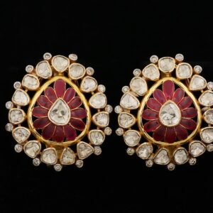 22k Gold Simple Colourful Pearl Earrings AJE16