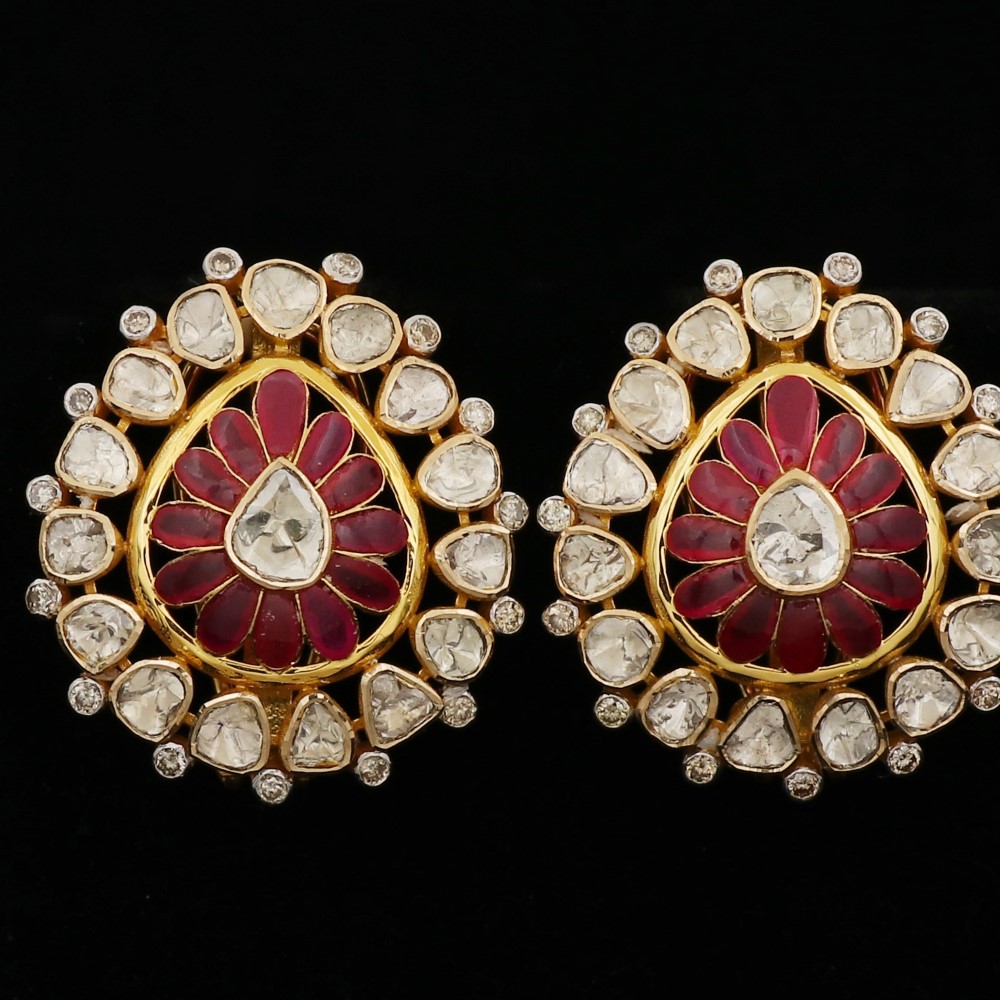 22k Gold Simple Colourful Pearl Earrings AJE16
