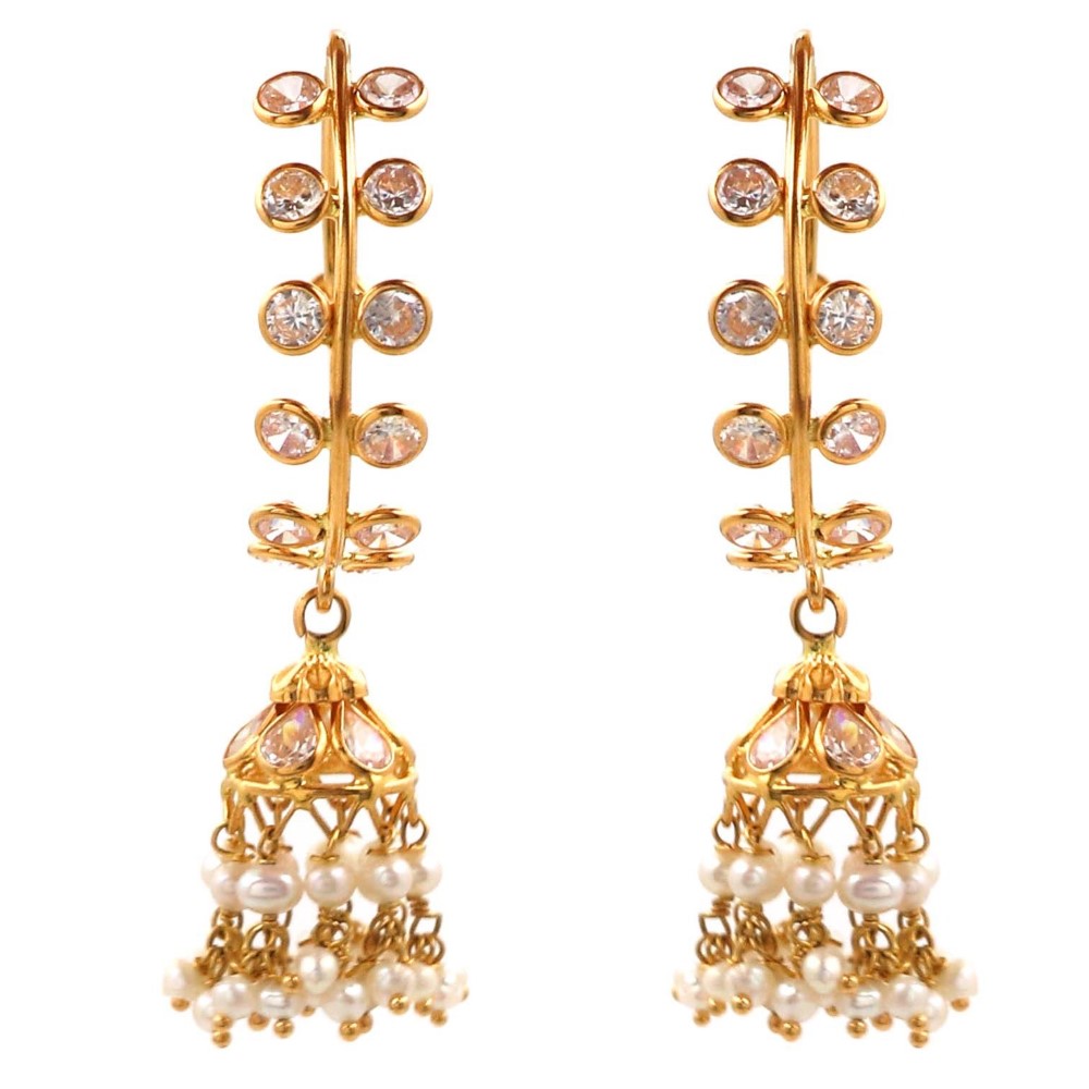 22k Gold Elegant Colourful Pearl Earrings AJE01