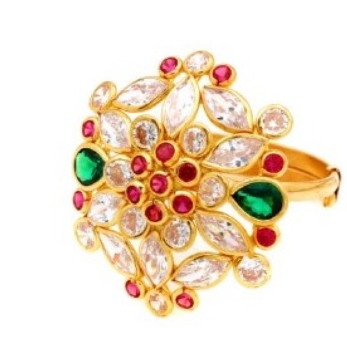 Colourful Pearl Loopy Bends Ring For Women