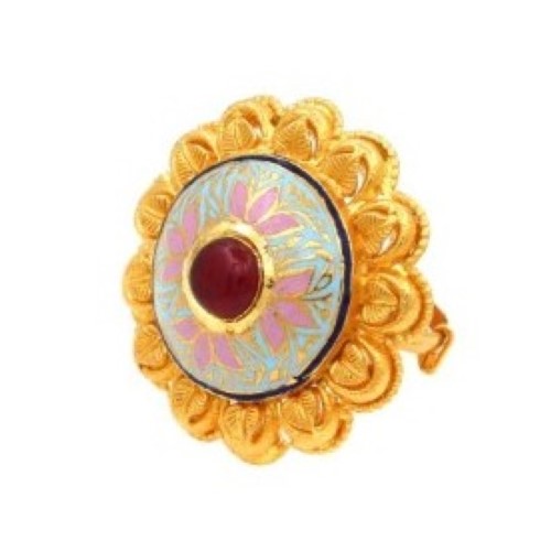 916 Yellow Gold Cocktail Pearl Ring For Women