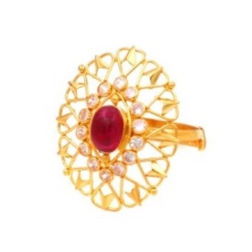 916 Yellow Gold Royal Pearl Ring For Women