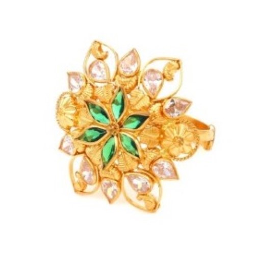 916 Yellow Gold Blooming Pearl Ring For Women