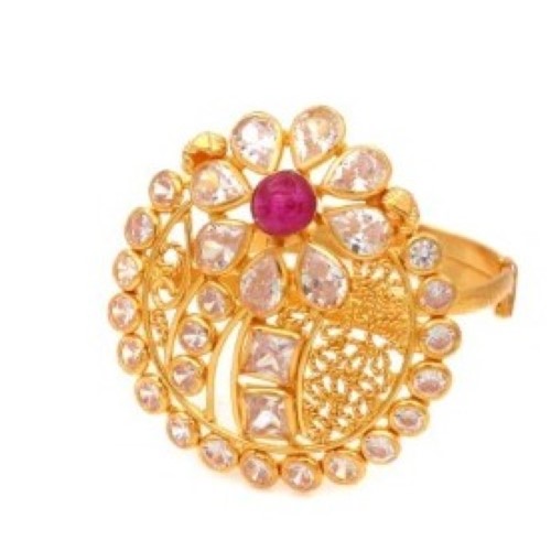 916 Yellow Gold Blossom Pearl Ring For Women