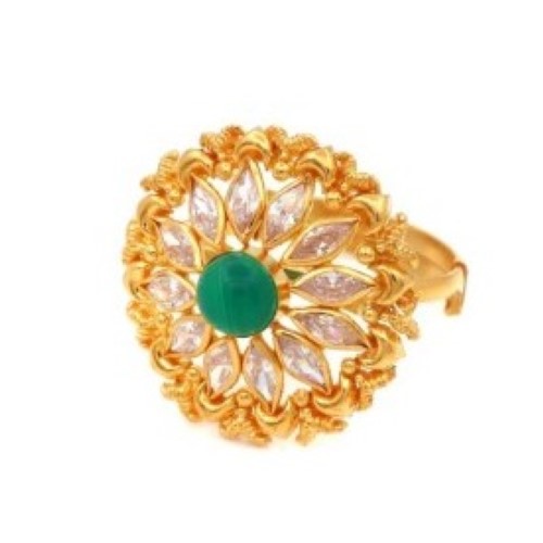 916 Yellow Gold Delicate Pearl Ring For Women