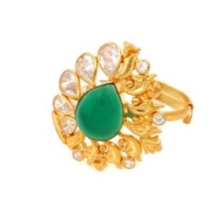 916 Yellow Gold Attractive Bow cut-out Pearl Ring For Women