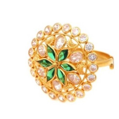 916 Yellow Gold Simple Pearl Ring For Women