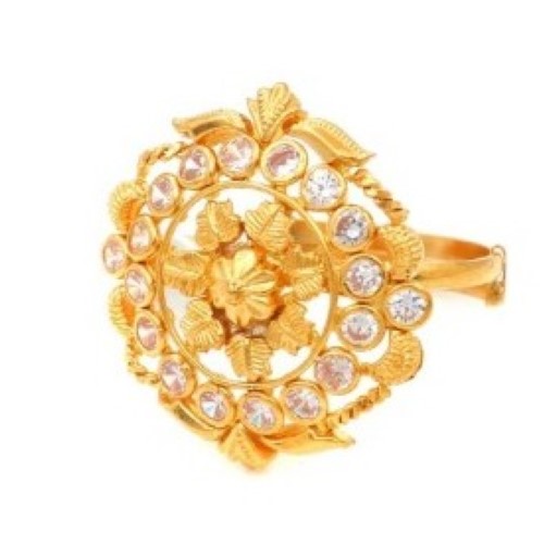 916 Yellow Gold Loopy Bends Pearl Ring For Women