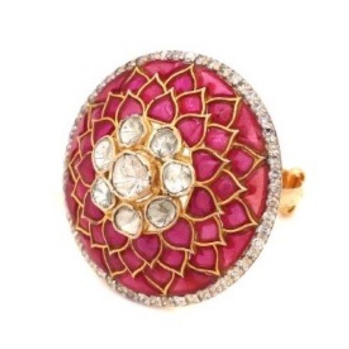22k Gold Flair Kundan Ring For Women