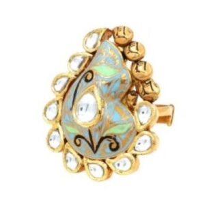 22k Gold Unique Kundan Ring For Women