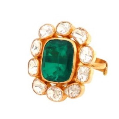 22k Gold Pretty Kundan Ring For Women