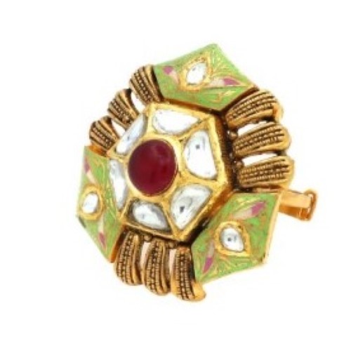 22k Gold Delite Kundan Ring For Women