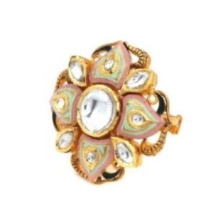 22k Gold Stunning Kundan Ring For Women