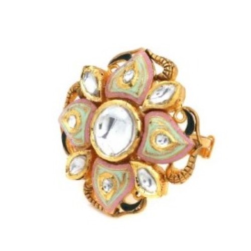 22k Gold Stunning Kundan Ring For Women