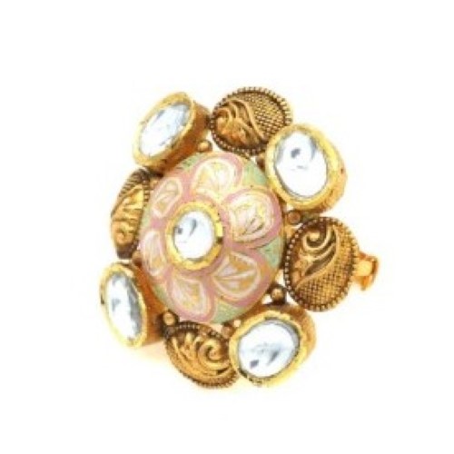 22k Gold Elite Kundan Ring For Women