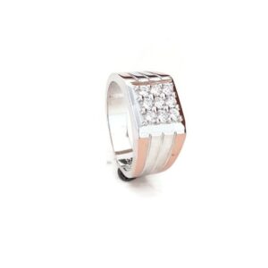 Men's 92.5 Silver Diamond Ring, Wedding Engagement Ring, Men 92.5 SILVER Diamond Ring, Gift For Husband, Mens Rose Gold plated Ring
