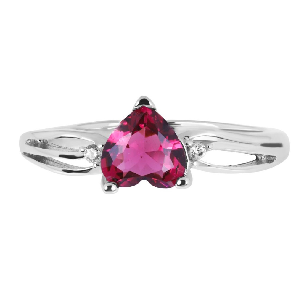 Heart Ring - Classic Minimal Silver ring for women and girls / Anniversary/Valentine's day gift/ Pink diamond/ 925 Sterling silver ring