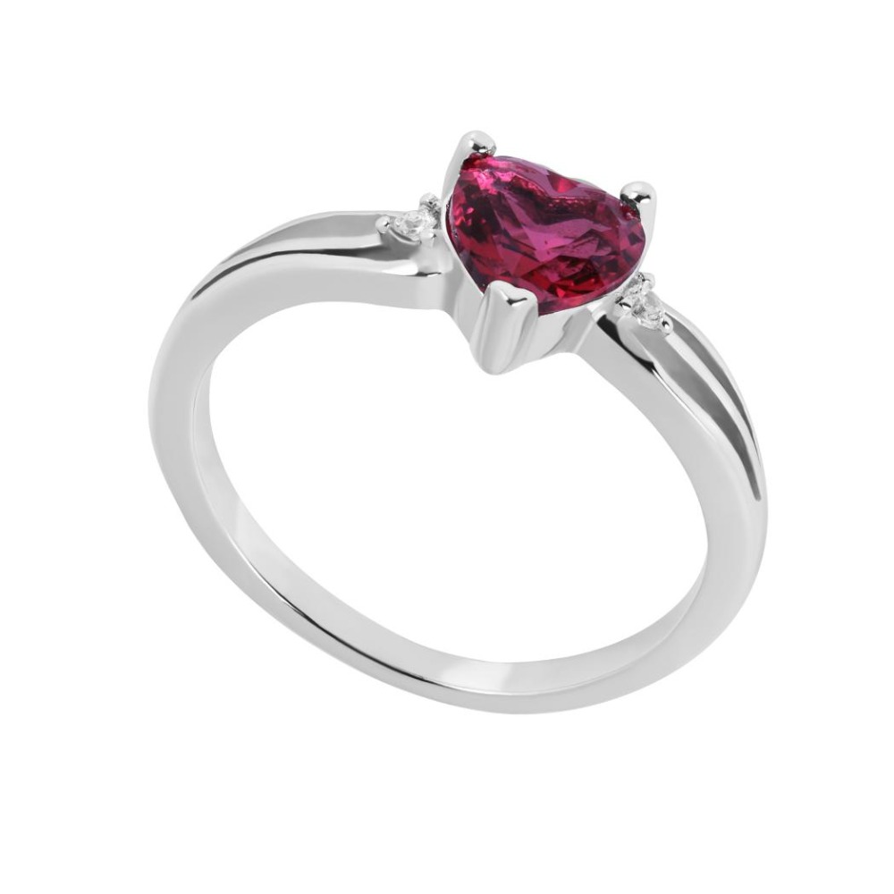 Heart Ring - Classic Minimal Silver ring for women and girls / Anniversary/Valentine's day gift/ Pink diamond/ 925 Sterling silver ring