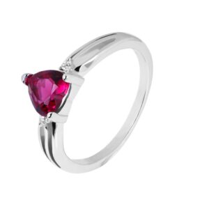 Heart Ring - Classic Minimal Silver ring for women and girls / Anniversary/Valentine's day gift/ Pink diamond/ 925 Sterling silver ring
