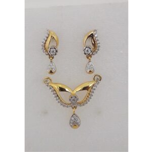 22Kt Gold CZ Delicate Pendant Set MJ-PS008