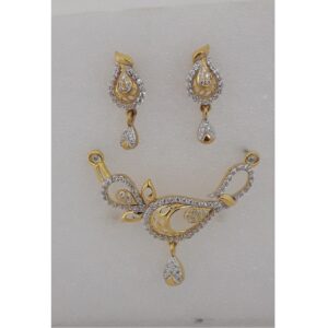 916 Gold CZ Classic Mangalsutra Pendant Set MJ-PS003