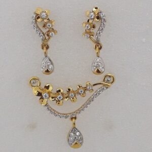 916 cz gold exclusive ms pendant set