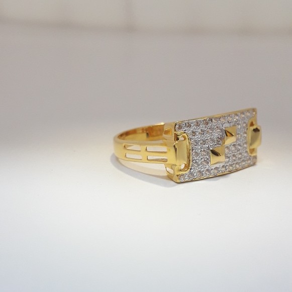916 cz gold exclusive ring for men