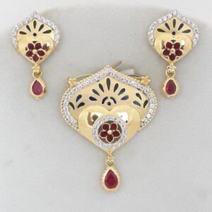 916 cz gold exclusive pendent set