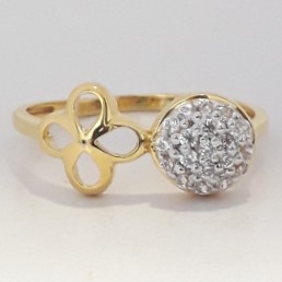 916 cz gold exclusive ring for ladies