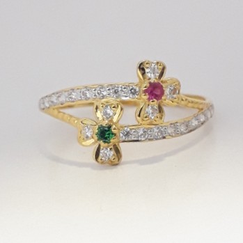 916 cz gold light weight ladies ring