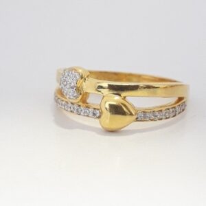 916 cz gold fancy ladies ring