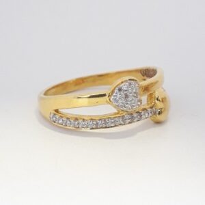 916 cz gold fancy ladies ring