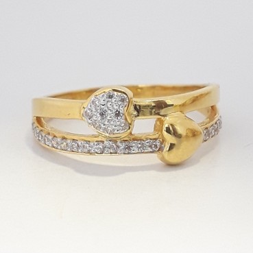 916 cz gold fancy ladies ring