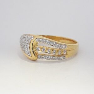 916 cz gold ladies ring