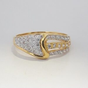 916 cz gold ladies ring