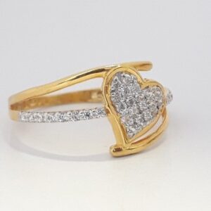 916 cz gold casual ring for ladies