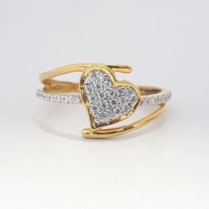 916 cz gold casual ring for ladies