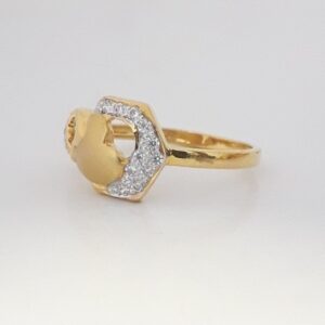 916 cz gold exclusive ring for ladies
