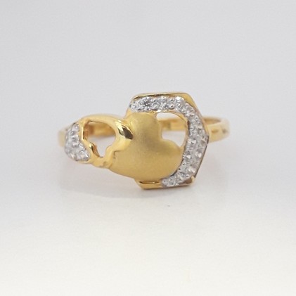 916 cz gold exclusive ring for ladies