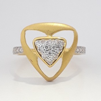 916 cz gold fancy ladies ring