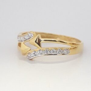 916 cz gold fancy ladies ring